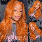Ginger Color Skin Melt Well Lace Front Wigs Loose Wave Virgin Human Hair Wigs