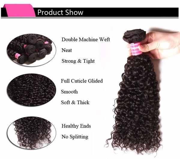 Hive Hair Jerry Curly Virgin Human Hair Weave 1pc/3pc Bundles-Can Be Dyed And Bleached