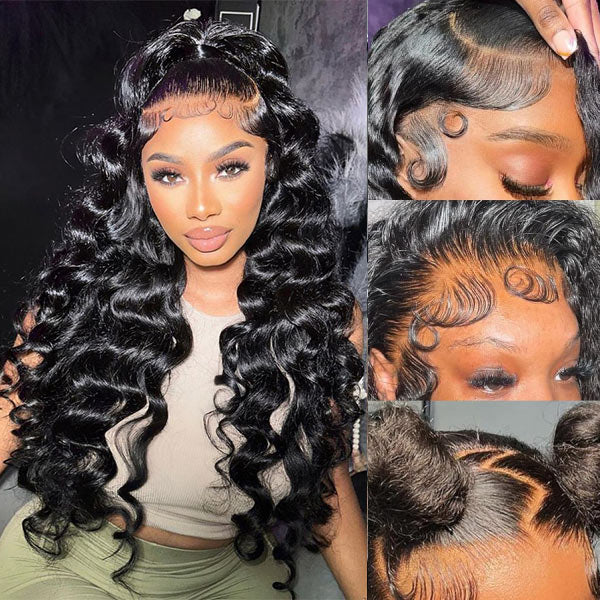 HairHive Wand Curl 360 Glueless Wig Bleached Knots Invisi Drawstring Human Hair Wig