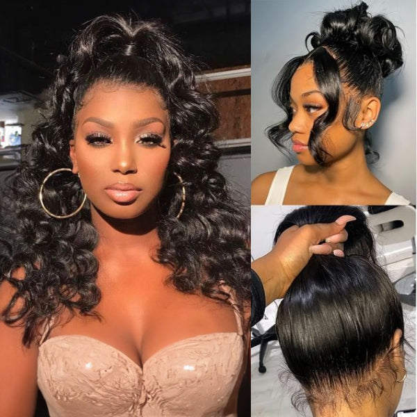 HairHive Wand Curl 360 Glueless Wig Bleached Knots Invisi Drawstring Human Hair Wig