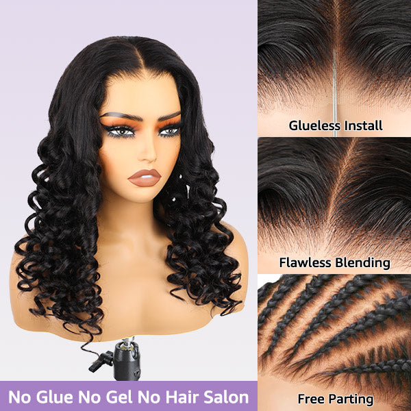 24h Shipping | Wand Curl Bleached Knots Wear Go Glueless Wigs Pre Cut 7x5 HD Lace Closure Wigs