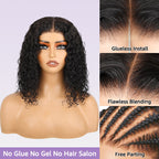 HairHive Wear Go Wigs Water Wave Hair Pre Cut 7x5 HD Lace Closure Short Bob Glueless Wig