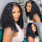 Subscribers-Only Water Wave Bob Wig 100% Glueless Wear Go Wig Pre-cut 7x5 HD Lace With Elastic Drawstring