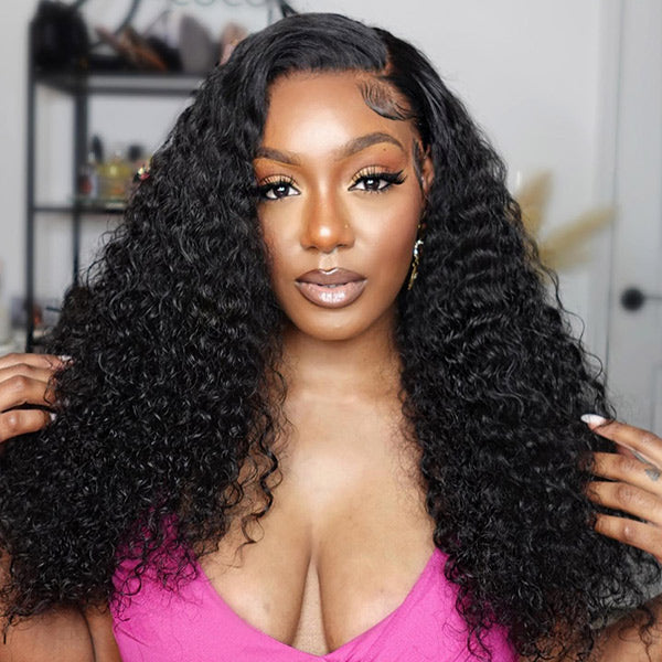 HairHive Water Wave Wear Go Wig Pre-cut 7x5 HD Lace Bleached Knots Wig With Pre-plucked Hairline