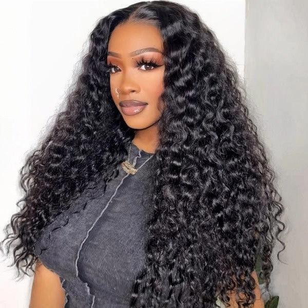 Subscribers-Only Water Wave Bleached Knots Elastic Drawstring Wear Go Wig Pre-cut 7x5 HD Lace 100% Glueless