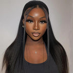 HairHive Yaki Straight Invisi-Drawstring Flexible Fit 360 Glueless Wig Pre-Cut Lace Pre Bleached Knots