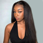 HairHive Yaki Straight Bleached Knots Pre-Cut 9x6 T Part Lace Wig Natural Frontal Look Wear Go Wig