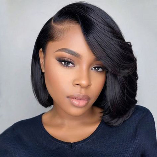 HairHive Straight Blow Out Hair Cut Bob Wig Pre-Cut HD Lace Wear Go Glueless Wig