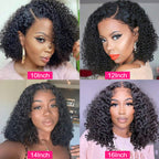 HairHive Wear Go Glueless Wigs Kinky Curly Pre Cut 7x5 HD Lace Closure Short Bob 100% Glueless Wig