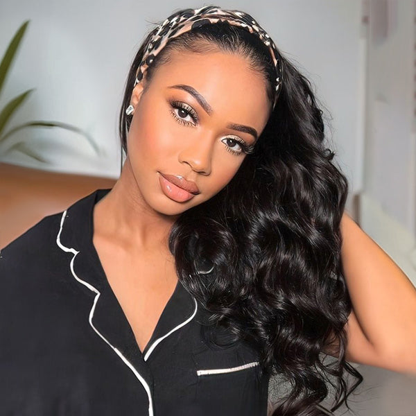 HairHive Easy Glam Body Wave Headband Wig Quick Install Human Hair Wig For Daily Wear