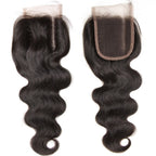 Sunber 1pcs 4*4 Lace Closure Body Wave Hairstyle, Three/Middle/Free Part Swiss Lace Closure