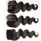 Sunber 1pcs 4*4 Lace Closure Body Wave Hairstyle, Three/Middle/Free Part Swiss Lace Closure