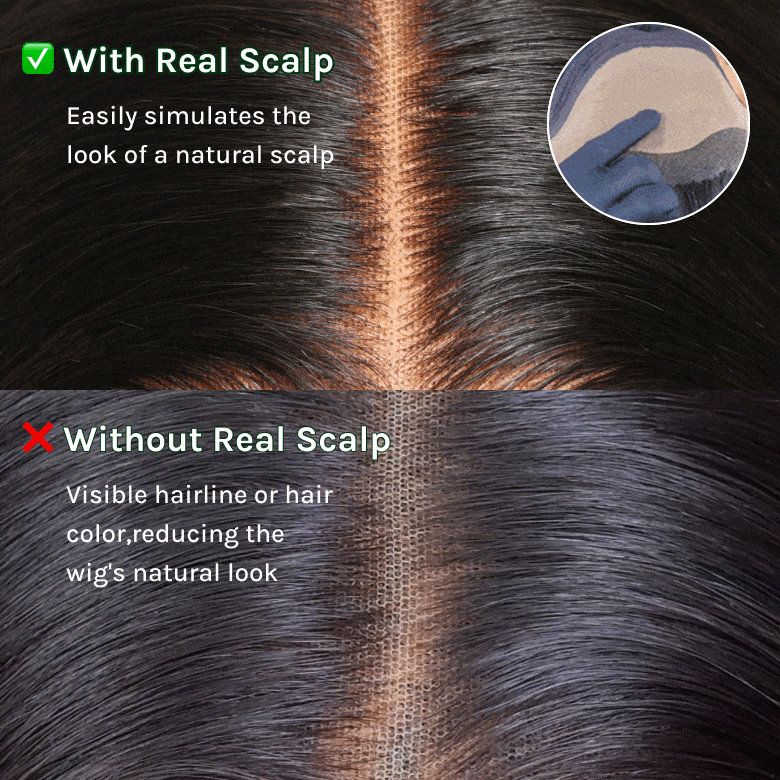 Sunber 13x4 HD Real Scalp™ Layer Cut Straight Lace Frontal Human Hair Wig with Invisi Drawstring