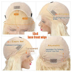 613 Blonde Kinky Curly Human Hair 13x4 Lace Front Wigs Pre-plucked with Baby Hair for Women