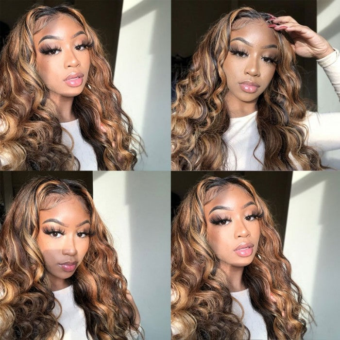 Sunber Body Wave Honey Blonde Highlights 13x4 Pre Everyting Wig Flash Sale