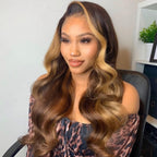 Highlight Body Wave 13x4 Invisible Transparent Lace Human Virgin Hair Lace Front Wigs