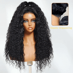 Sunber Blend & Secure Half Water Wave Wig -Glueless Put on and Go Human Hair Drawstring Wig