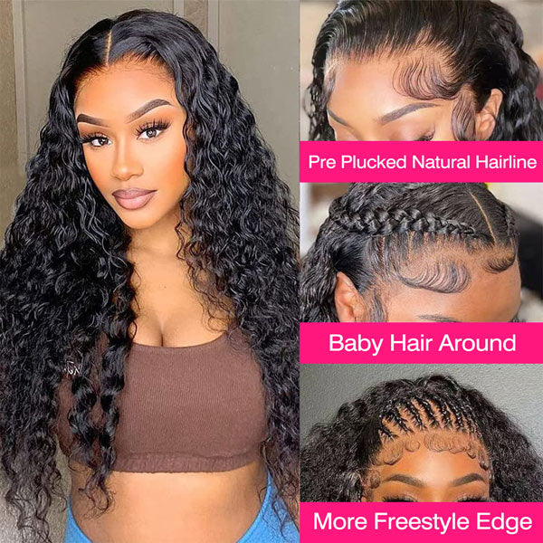 Exclusive Flash | Water Wave 13x6 Lace Frontal Wig Pre-plucked Hairline