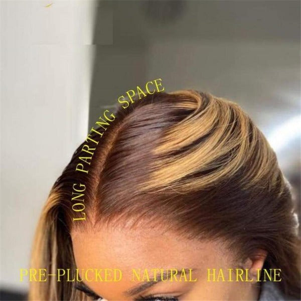 Highlight 4/27 Color & 99J Color Bob Wigs Human Virgin Hair Preplucked Lace Front Wigs