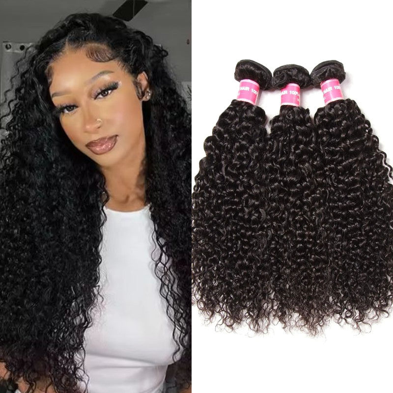 Hive Hair Jerry Curly Virgin Human Hair Weave 1pc/3pc Bundles-Can Be Dyed And Bleached