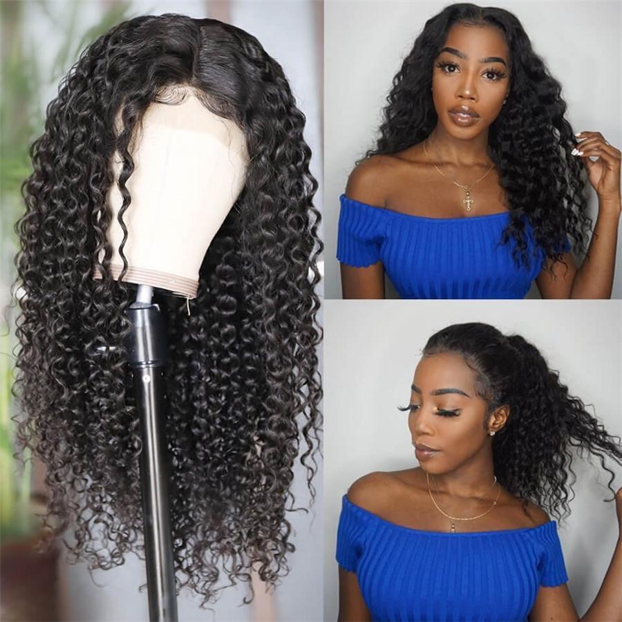 360 Lace Front Wigs Kinky Curly Mongolian Virgin Human Hair Natural Looking Lace Wigs