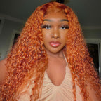 Ginger Color Wig Kinky Curly Human Virgin Hair Lace Front Wigs Preplucked Skin Melt Well Lace Wigs with Baby Hair Good Quality Color Virgin Hair for Women