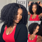 Sunber 4C Kinky Edge Kinky Curly 7x5 Pre Cut Lace Skin Melt Wig Flash Sale