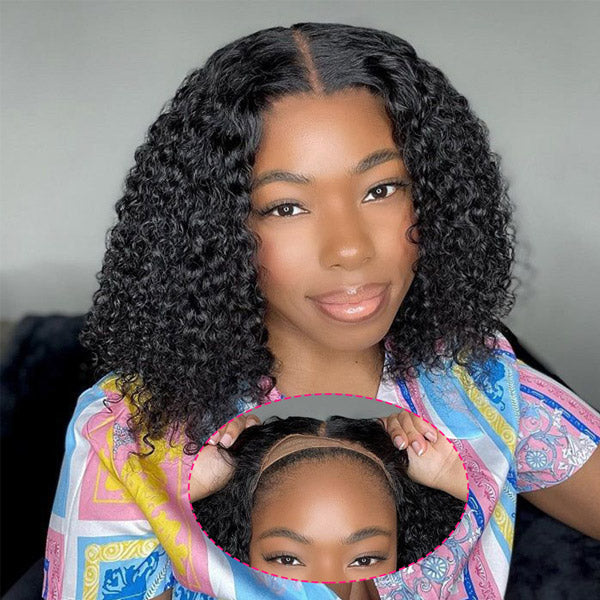 HairHive Wear Go Glueless Wigs Kinky Curly Pre Cut 7x5 HD Lace Closure Short Bob 100% Glueless Wig