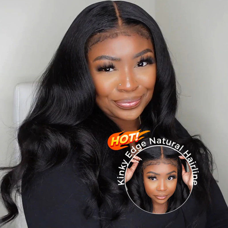 Sunber 7x5 HD Real Scalp 180% Density Yaki Straight Pre Cut Lace Bye Bye Knots Wig With Bleach Knots Vip Member Flash Sale