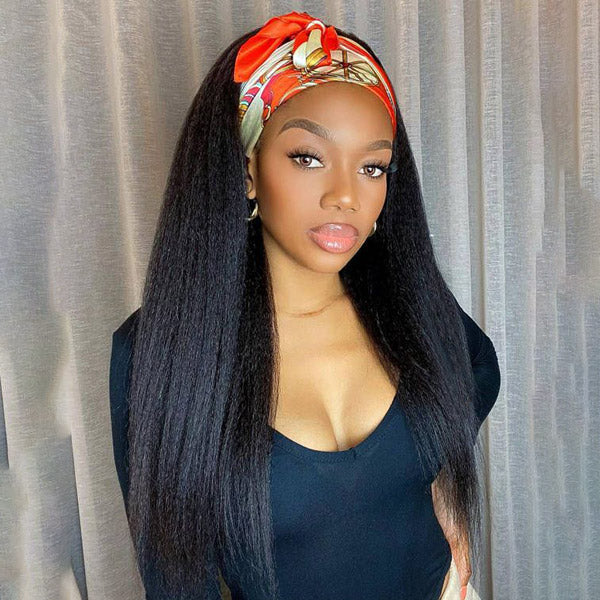 HairHive Glueless Yaki Straight Headband Wig Beginner Friendly Wig For Easy Everyday Styling
