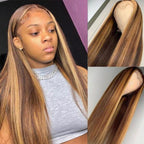 Highlight Straight 13x4 Lace Closure Wigs Human Virgin Hair Lace Front Wigs