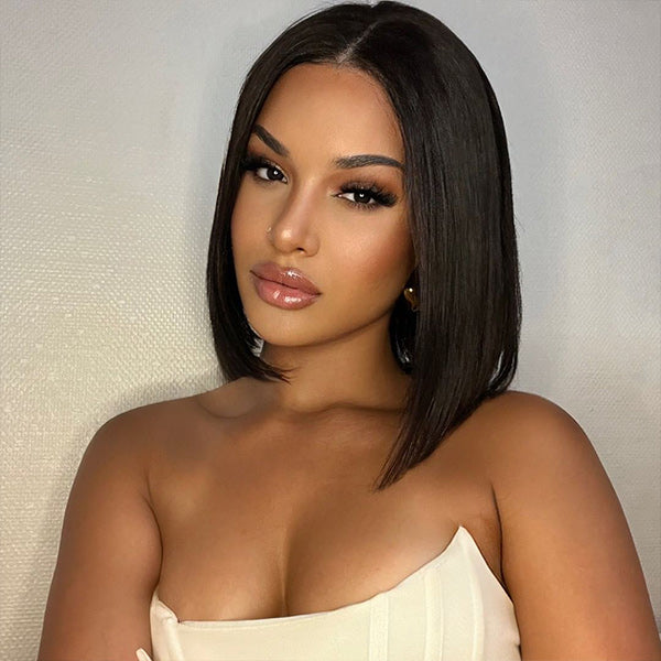 HairHive Wear Go Wigs Straight Hair Pre Cut 7x5 HD Lace Closure Wig Short Bob Glueless Wig