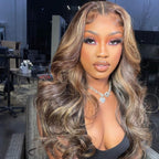 Highlight Body Wave 13x4 Invisible Transparent Lace Human Virgin Hair Lace Front Wigs