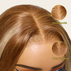 Sunber 20 Inch 180% Density Honey Blonde Highlights Silk Straight Pre-Cut Lace Wig Vip MemberFlash Sale