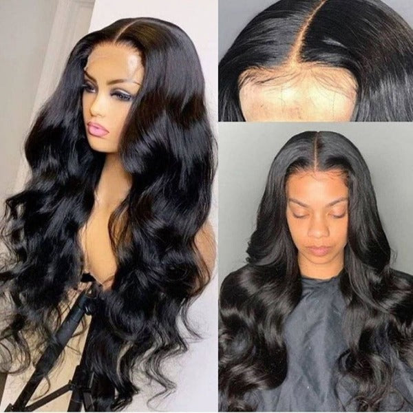 5x5 Lace Closure Wigs Body Wave 12A Grade Human Hair Preplucked Wigs with Baby Hair
