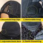 Sunber 180% Density Afro/ Kinky Curly Upgrade New V Part With No Lace No Glue Affordable Wig