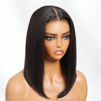 Sunber Blunt Cut Light Yaki Straight 7x5/13x4 Pre-Cut Lace Bye Bye Knots Glueless Bob Wig Pre-plucked