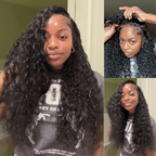 Sunber 7x5/ 13x4 Pre-Everything Lace Frontal Wig Water Wave & Curly Mixed Human Hair Wigs With Invisi Drawstring