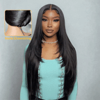 Sunber 13x4 HD Real Scalp™ Layer Cut Straight Lace Frontal Human Hair Wig with Invisi Drawstring