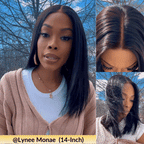Sunber Blunt Cut Light Yaki Straight 7x5/13x4 Pre-Cut Lace Bye Bye Knots Glueless Bob Wig Pre-plucked