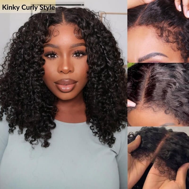 Sunber 7x5 Bye Bye Knots Wigs Jerry Curly Pre-Cut Lace Human Hair Wigs Bleached Knots With Baby Hair