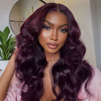Sunber Black Cherry Lace Frontal Dark Burgundy Wig-Long Layered Cut & Pre Everything & Flash Sale