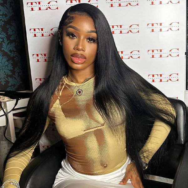 HairHive M-cap Straight Wear Go Wigs Pre Cut 9x6 HD Lace Bleached Knots Glueless Wigs Human Hair Tiny Knots Pre Plucked Hairline