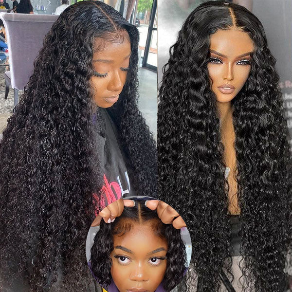 New User Exclusive |Sunber Water Wave Transparent Lace Front Wigs Glueless Pre-Cut Lace Wig Wet and Wavy Wigs