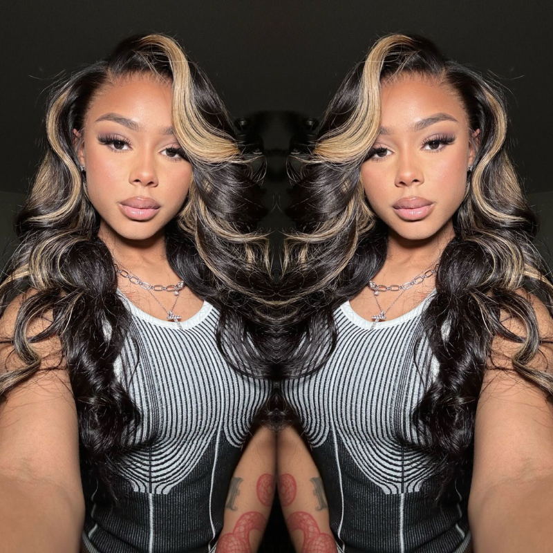 Sunber Body Wave Highlights 13x4 Lace Fontal Color Wig Flash Sale