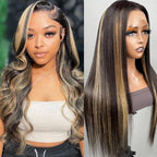 Sunber Body Wave Highlights 13x4 Lace Fontal Color Wig Flash Sale