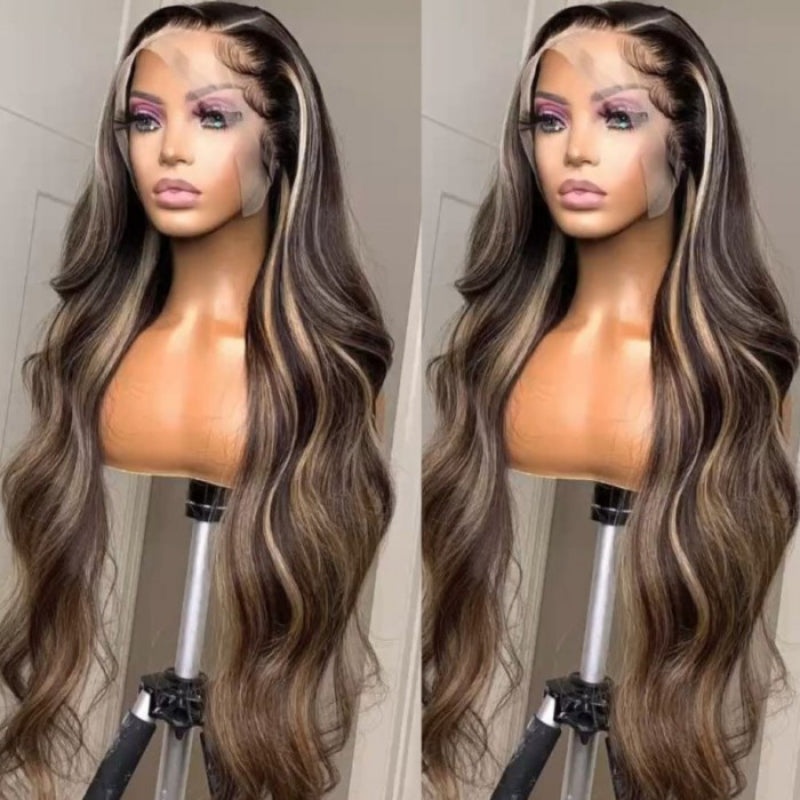 Sunber Body Wave Highlights 13x4 Lace Fontal Color Wig Flash Sale