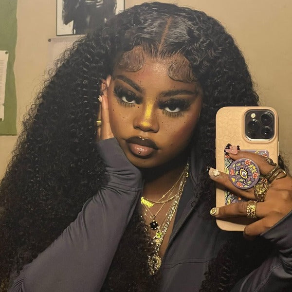 Tight Curls Afro Curly HD Lace Wigs Pre Plucked Human Hair Lace Front Wigs For Women