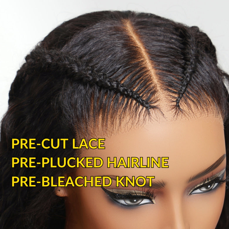 Sunber 7x5 Byebye Knots Natural Wave Wig Put on and Go Glueless Human Hair Wig with Invisible Knots