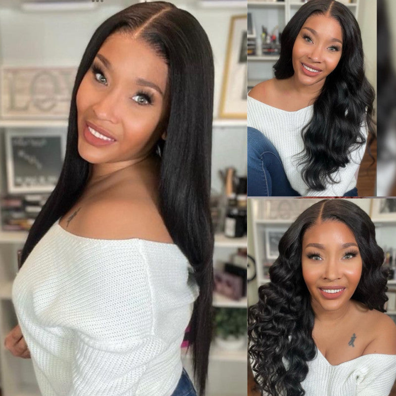 Sunber 7x5 HD Real Scalp 180% Density Yaki Straight Pre Cut Lace Bye Bye Knots Wig With Bleach Knots Vip Member Flash Sale